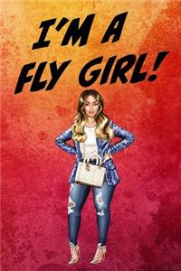 I'm a Fly Girl African American Woman Red 6 X 9 100 Pages College Ruled Lined Journal