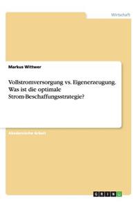 Vollstromversorgung vs. Eigenerzeugung. Was ist die optimale Strom-Beschaffungsstrategie?