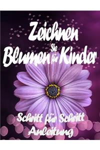 Zeichnen Sie Blumen Für Kinder Schritt für Schritt Anleitung
