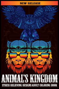 Animals Kingdom Adult Coloring Book