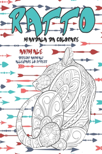 Mandala da colorare - Disegni animali alleviare lo stress - Animale - Ratto