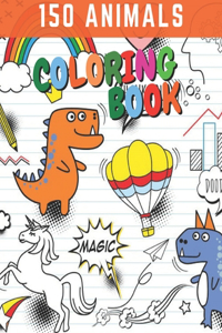 150 Animals Coloring Book for Toddlers