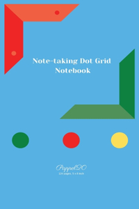 Note-Taking Dot grid Notebook - Blue cover - 124 pages-5x8-Inches