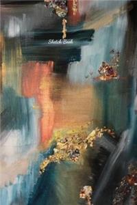 Abstract Gold Copper Blue Painting Sketch Book