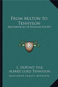 From Milton to Tennyson