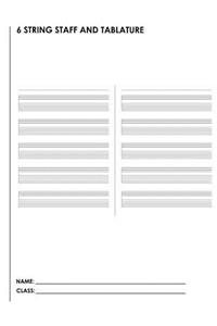 6 String Staff And Tablature