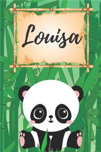 Name Notizbuch Panda / Malbuch / Kritzelbuch / Tagebuch / Journal / Notizheft / DIN A5 / Geschenke Louisa