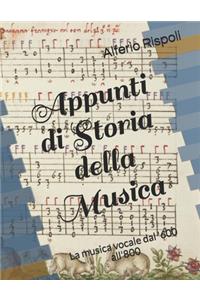 Appunti di Storia della Musica