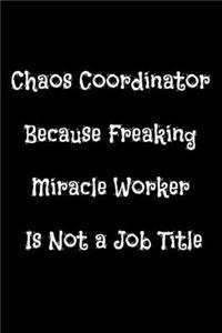 Chaos Coordinator Because Freaking Miracle Worker Is Not a Job Title