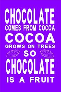 Chocolate comes from cocoa violet
