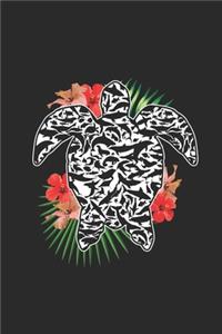 Turtle With Sea Animal Silhouette