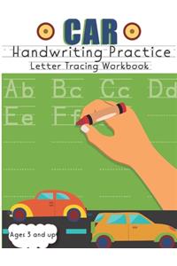 Car Handwriting Practice Letter Tracing Workbook