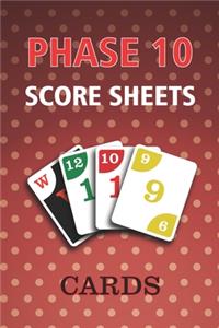 Phase 10 Cards Score Sheets