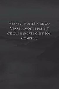 Verre à moitié vide ou verre à moitié plein ? Ce qui importe c'est son contenu