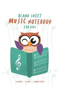 Blank Sheet Music Notebook for Kids