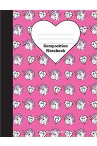 Composition Notebook Unicorn Diamond Back To School