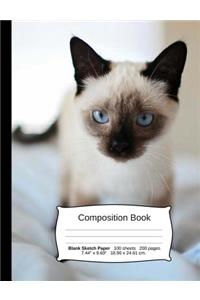 Cat Composition Notebook, Blank Sketch Paper