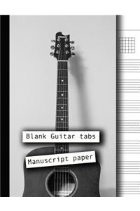 Blank Guitar tabs manuscript paper