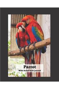 Parrot Wide Ruled 8x10 Journal
