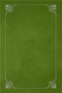 Olive Green 101 - Blank Notebook with Fleur de Lis Corners