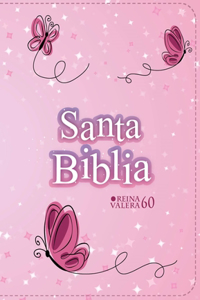 Biblia Rvr 1960 Compacta Símil Piel Juvenil Mariposa Rosada (Bible Rvr 1960 Compact Size Leatherlike Youth Pink Butterfly (Spanish Edition)