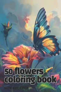 50 flowers coloring book