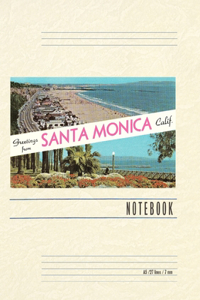 Vintage Lined Notebook Greetings from Santa Monica, California