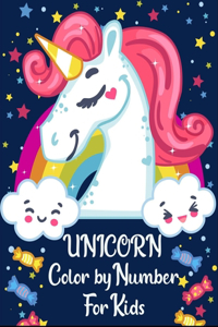 Unicorn color by number for kids