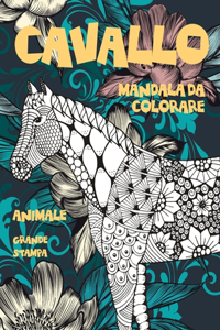 Mandala da colorare - Grande stampa - Animale - Cavallo