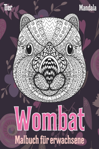Malbuch für Erwachsene - Mandala - Tier - Wombat