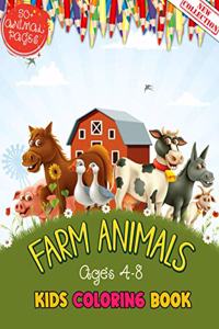 Farm Animals Kids Coloring Book Ages 4 to 8
