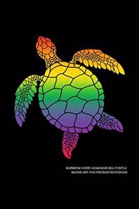 Rainbow Honu Hawaiian Sea Turtle Maori Art Polynesian Notebook: Lined College Ruled Paper For Work, Home Or School. Stylish Polynesian Artwork Pattern Note Pad Journal Diary 6 x 9 Inch Soft Cover.