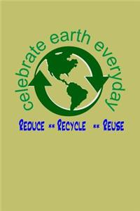 Celebrate Earth Everyday Reduce Recycle Reuse