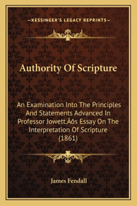 Authority Of Scripture