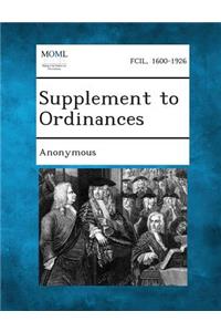Supplement to Ordinances