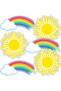 Hello Sunshine Rainbows & Suns Cutouts