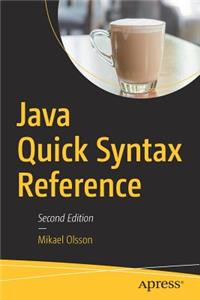 Java Quick Syntax Reference