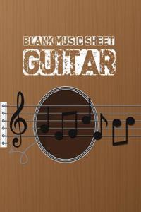 Blank Music Sheet for Guitar: Large Print(8.5x11) - 104 Pages Manuscript Paper - With Chord Boxes, Tab, Lyric Line and Staff Paper - (Wooden Guitar)