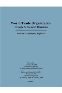 WTO Dispute Settlement Decisions: Bernan's Annotated Reporter Cumulative Index Annotations