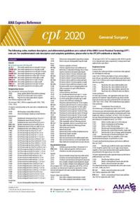CPT 2020 Express Reference Coding Card: General Surgery