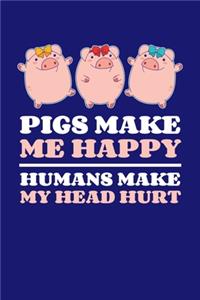 Pigs Make Me Happy Humans Make My Head Hurt