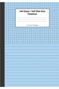 Half Graph / Half Wide Ruled Notebook