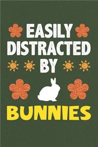 Easily Distracted By Bunnies: Bunnies Lovers Funny Gifts Dot Grid Journal Notebook 6x9 120 Pages