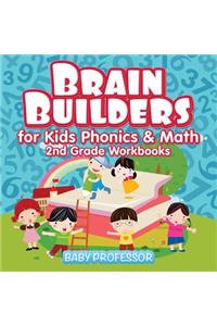 Brain Builders for Kids Phonics & Math 2nd Grade Workbooks