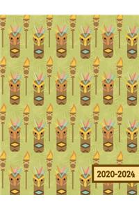 2020-2024: Five Year Monthly Planner - 60 Month Calendar Scheduler Diary for 5 Years With Notes - Hawaii Islander Tiki Beach (8.5"x11")