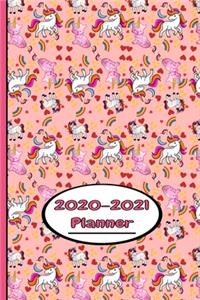 Girls Cute Unicorn Planner 2020-2021 Weekly and Monthly