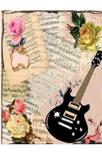 Floral Vintage Music Guitar TAB Notebook