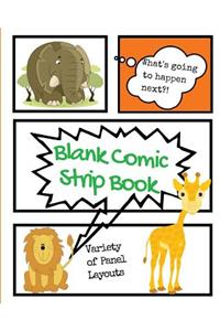 Blank Comic Strip Book Jungle Stories