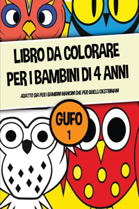 Libro da colorare per i bambini di 4 anni (Gufo 1)