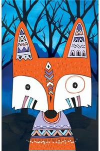 Journal Notebook Tribal Fox In Night Forest